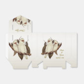 Gastgeschenk Hochzeit "Weiße Vögel" Geschenkschachtel (Ungefaltet)