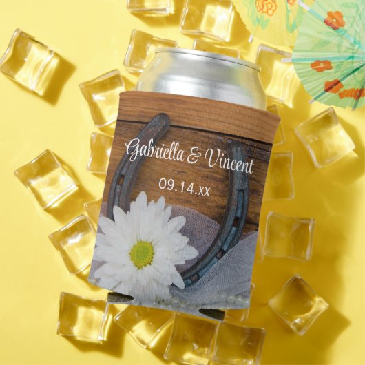 Gastgeschenk Hochzeit "White Daisy" und "Horseshoe Dosenkühler (In Situ Sommer)