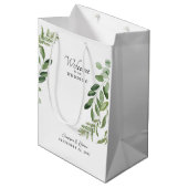 Gastgeschenk Hochzeit Willkommen Foliage Moderne Mittlere Geschenktüte (Vorderseite Schrägansicht)