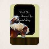 Gastgeschenk Hochzeit zum Thema Reittiere danke (Rückseite)