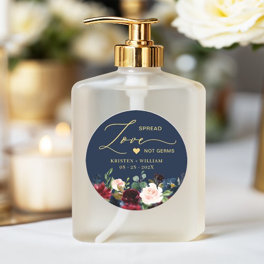 Gastgeschenk Hochzeit zur Sanierung von Burgundy N Runder Aufkleber