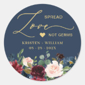 Gastgeschenk Hochzeit zur Sanierung von Burgundy N Runder Aufkleber (Vorderseite)