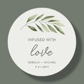 Gastgeschenk Hochzeiten für Olivenöl Runder Aufkleber