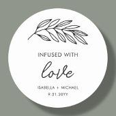 Gastgeschenk Hochzeiten für Olivenöl Runder Aufkleber