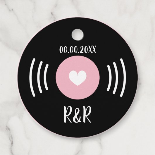 Gastgeschenk Hochzeiten für Rock and Roll Schallpl Geschenkanhänger (Vorderseite)