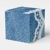 Gastgeschenk Hochzeiten mit Denim- und Spitzendruc Geschenkschachtel (Vorderseite)