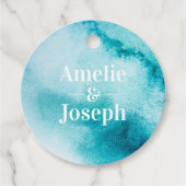 Gastgeschenk Hochzeiten mit Gold und Türkis Geschenkanhänger (Vorderseite)