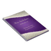 Gastgeschenk Hochzeits-Blendungs-Glitzern lila Notizblock (Rechte Seite)