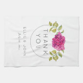 Gastgeschenk Hochzeits-heißes RosaHydrangea Geschirrtuch (Horizontal)