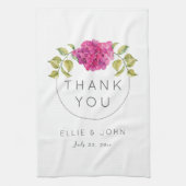 Gastgeschenk Hochzeits-heißes RosaHydrangea Geschirrtuch (Vertikal)