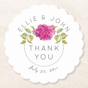 Gastgeschenk Hochzeits-heißes RosaHydrangea Untersetzer