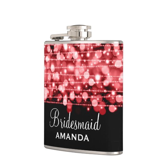 Gastgeschenk Hochzeits-Party-Glitzern rot Flachmann (Links)