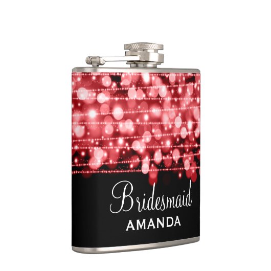 Gastgeschenk Hochzeits-Party-Glitzern rot Flachmann (Rechts)