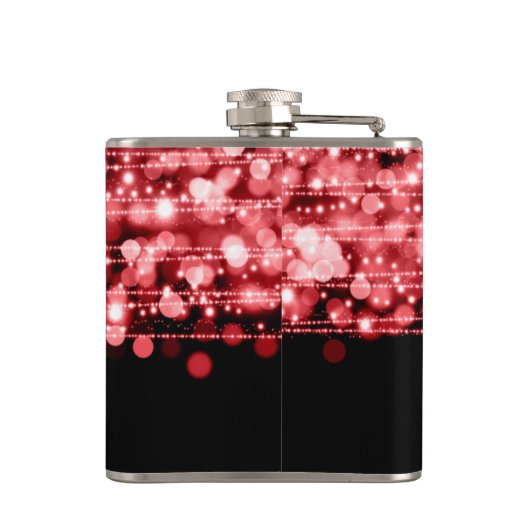 Gastgeschenk Hochzeits-Party-Glitzern rot Flachmann (Rückseite)