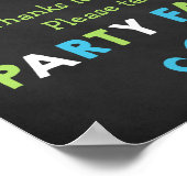Gastgeschenk mit blauem und grünem Mustache Poster (Ecke)