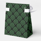 Gastgeschenk mit grünem Damaskotel Geschenkschachtel (Rückseite)