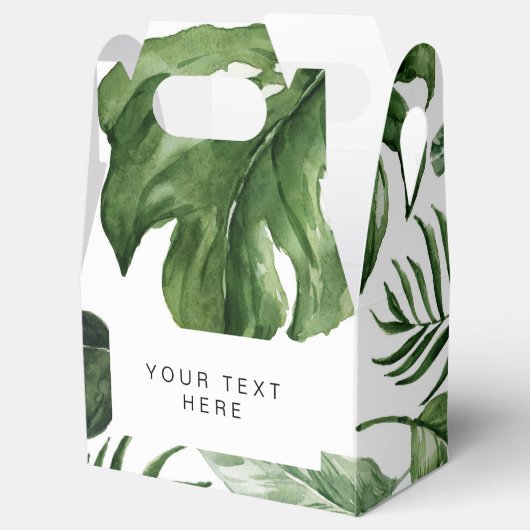 Gastgeschenk mit tropischen grünen Blätter Geschenkschachtel (Geöffnet)