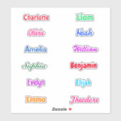 Gastgeschenk Name Waterproof Aufkleber (Blatt)