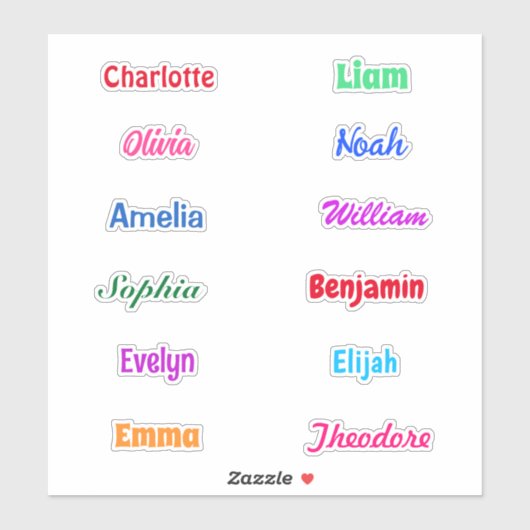 Gastgeschenk Name Waterproof Aufkleber (Blatt)