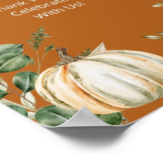 Gastgeschenk Nimm einen Fall Pumpkin Rustikale Flo Poster (Ecke)