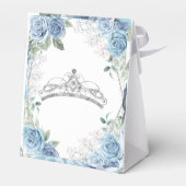 Gastgeschenk "Quinceañera Dusty Blue Flowers" Geschenkschachtel (Rückseite)