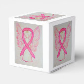 Gastgeschenk "Rosa Awareness Ribbon Angel" Geschenkschachtel (Rückseite)