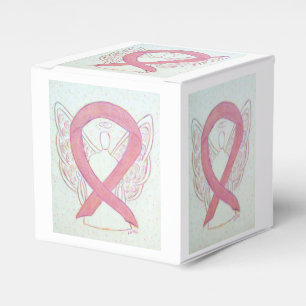 Gastgeschenk "Rosa Awareness Ribbon Angel" Geschenkschachtel