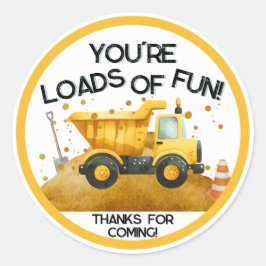 Gastgeschenk-Rundaufkleber für Fun Construction Runder Aufkleber