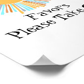 Gastgeschenk Sign Boho Sun Hier kommt die Sonne Poster (Ecke)