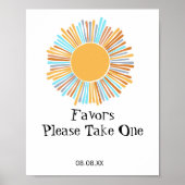 Gastgeschenk Sign Boho Sun Hier kommt die Sonne Poster (Vorne)