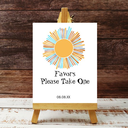 Gastgeschenk Sign Boho Sun Hier kommt die Sonne Poster
