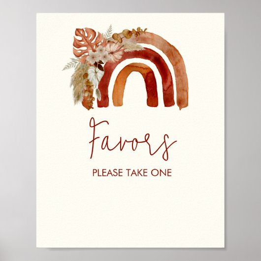 Gastgeschenk Sign Earth Tone Boho Rainbow Tropical Poster (Vorne)