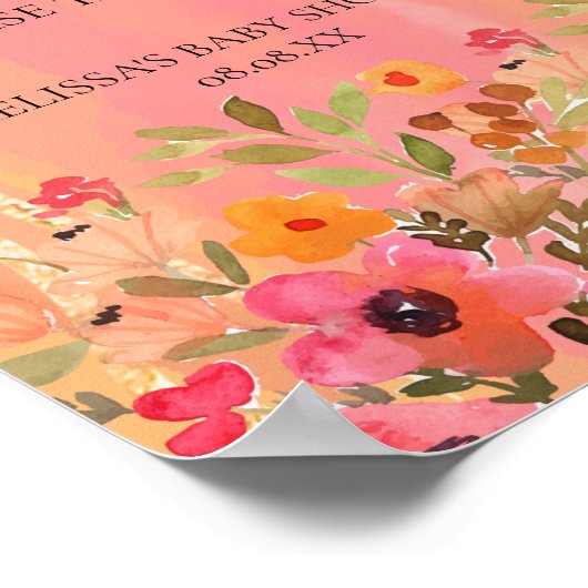 Gastgeschenk Signieren Aquarellfarbe Pfirsichfarbe Poster (Ecke)