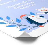 Gastgeschenk Snowflake Winterwunderland Pinguine Poster (Ecke)