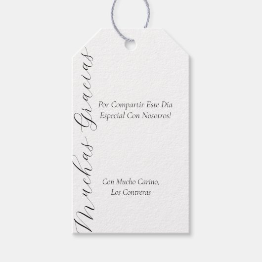 Gastgeschenk-Tags auf Spanisch Geschenkanhänger (Vorderseite)