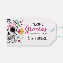 Gastgeschenk Tags des mexikanischen Skull Floral F