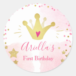 Gastgeschenk-Tags Umschlag Rosa und Gold Runder Aufkleber