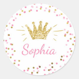 Gastgeschenk-Tags Umschlag Rosa und Gold Runder Aufkleber