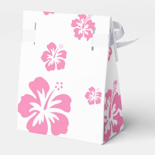 Gastgeschenke für Blume mit weißem und rosa Hibisk Geschenkschachtel (Rückseite)