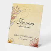 Gastgeschenke Hochzeit Herbst Wasserfarbe Sockelschild (Vorderseite)