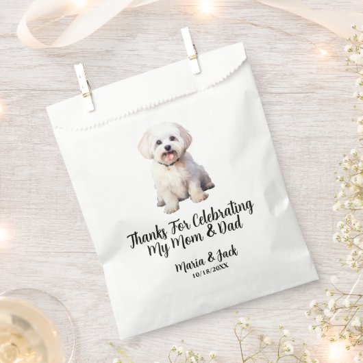 Gastgeschenke Hochzeit mit maltesischem Hund Geschenktütchen (Ausgeschnitten)