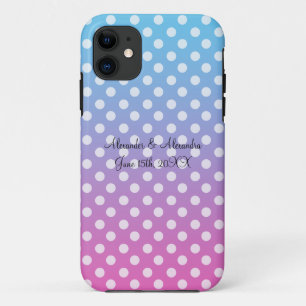 Gastgeschenke Hochzeiten aus blauem und rosa Polka Case-Mate iPhone Hülle