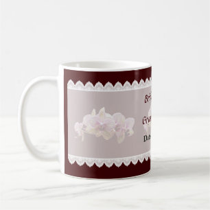 Gastgeschenke Hochzeiten aus rosa und gelben Strei Kaffeetasse