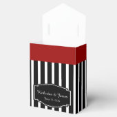 Gastgeschenke Hochzeiten; B&W Streifen mit/rot, be Geschenkschachtel (Geöffnet)