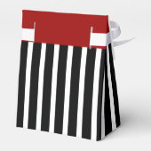 Gastgeschenke Hochzeiten; B&W Streifen mit/rot, be Geschenkschachtel (Rückseite)