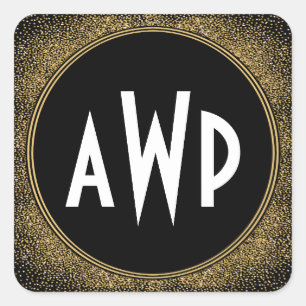 Gastgeschenke Hochzeiten der Art Deco Quadratischer Aufkleber