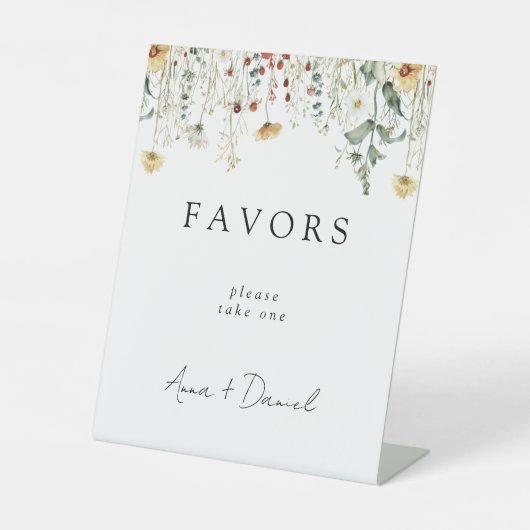 Gastgeschenke Hochzeiten der Sommerfeld-Wildblume Sockelschild (Vorderseite)