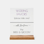 Gastgeschenke Hochzeiten Dusty Violet Black Typogr Acrylschild (Vorderseite)