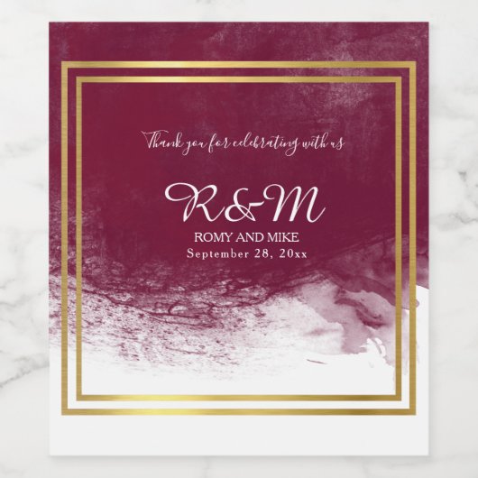 Gastgeschenke Hochzeiten elegant Weinetikett (Einzelnes Label)