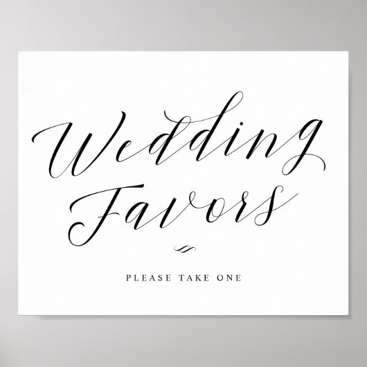 Gastgeschenke Hochzeiten Elegantes kalligraphische Poster (Vorne)